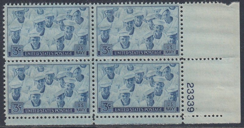 Scott 935 MNH LR Pl Blk 23339 - Navy Issue