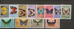 PAPUA NEW GUINEA Sc 209-20 NH issue of 1966 - BUTTERFLIES