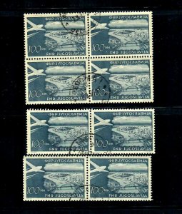 #206 Yugoslavia 1951 Airplane High Value C-42 SON 4 prs Used