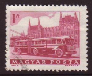 Hungary 1963 SG#1907 1ft Red Trolley Bus Transport USED.