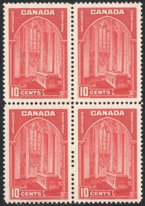 Canada SC#241 10¢ Memorial Chamber, Parliament Building Block of Four (1938) MNH