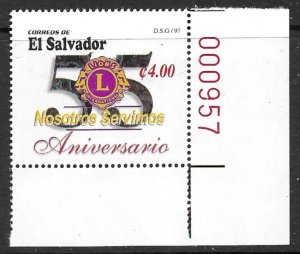 EL SALVADOR 1997 LIONS CLUB Anniversary Issue Sc 1463 MNH