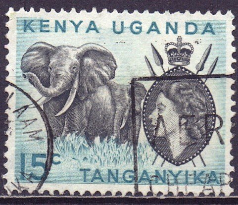 Tanganyika. 1954. 94. Elephant fauna. USED.