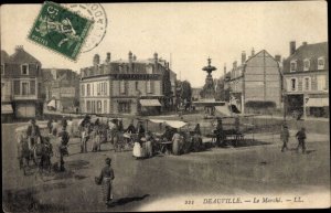 France Postcard 1908 Deauville Calvados, Le Marche, L.L. VF Posted