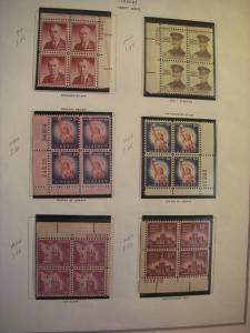 Scott 1030-1052 Liberty Series Plate Blocks, Complete, MNH