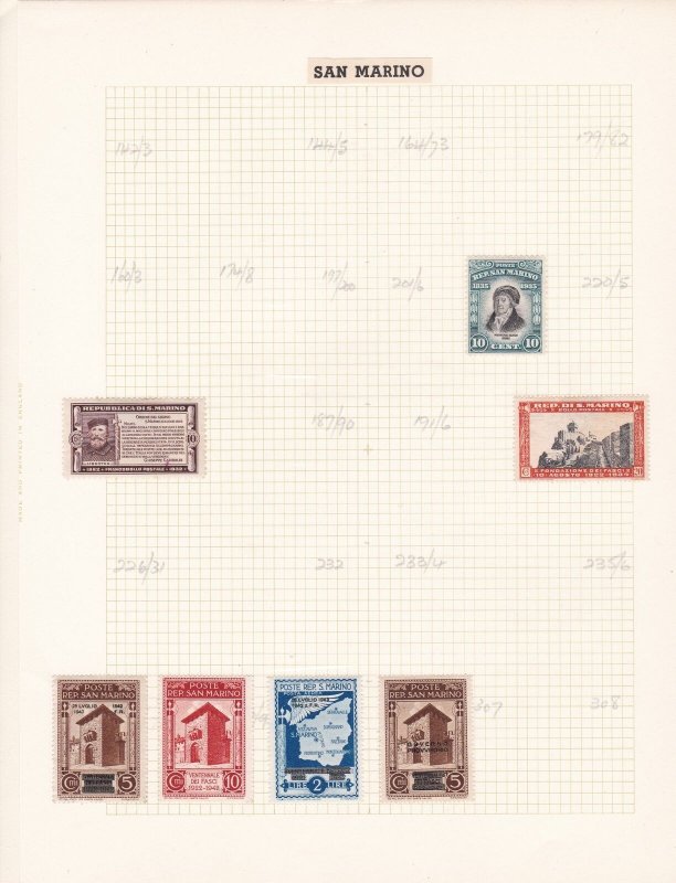 san marino stamps page ref 17052 