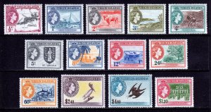 VIRGIN ISLANDS — SCOTT 115-127 — 1956 QEII PICTORIAL SET — MH — SCV $98