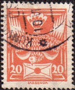 Czechoslovakia 84 - Used - 20h Carrier Pigeon / Letter (1920) (2)