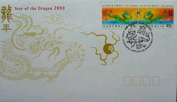 Australia Year Of The Dragon 2000 Chinese Zodiac Lunar Legend 龙年 (stamp FDC)