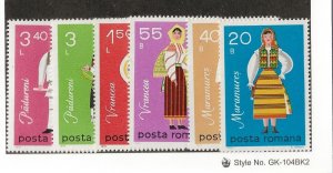 ROMANIA Sc 2916-21 NH ISSUE OF 1979 - COSTUMES 