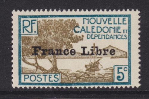 New Caledonia Sc 221 MLH. 1941 5c Bay, VLH & F-VF