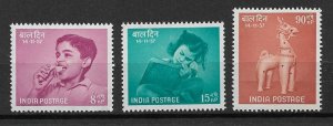 1957 India 292-4 Children Day MNH C/S of 3 MNH