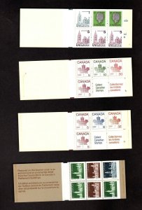 CANADA 4 DIFFERENT COMPLETE MINT NEVER HINGED 50 CENT BOOKLETS