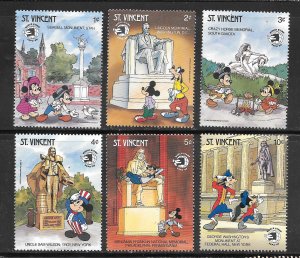 St. Vincent #1256-61 MNH Set of 6 Disney Singles Mixture Collection / Lot