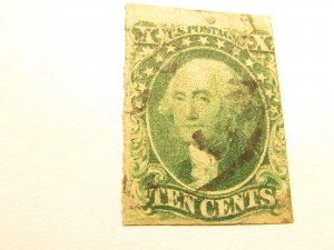 US Stamps, Scott #15, SCV $145, 1855 10c green, Type III, used, w/Certificate,