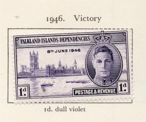 Falkland Islands 1946 Early Issue Fine Mint Hinged 1d. 207410