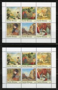 GUINEA BISSAU 2003 IMPRESSIONISTS LOT OF TWO SHEETS MINT NH
