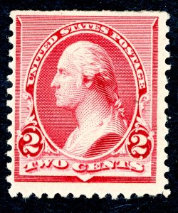 US #220 – 1890 2c Washington. MLH OG VF