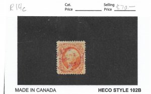 2c Proprietary Tax Stamp, Sc # R14c, used, Nice Canx (55805)