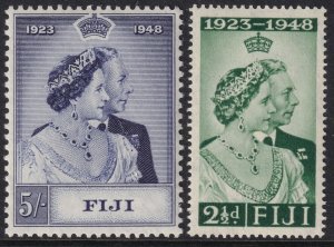 Sc# 139 / 140 1948 Fiji QE complete set (2) MLMH Silver Wedding CV $18.20 Stk #1