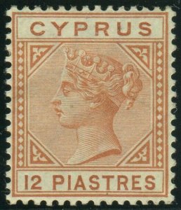 CYPRUS-1893 12pi Orange-Brown.  A lightly mounted mint example Sg 37