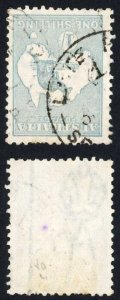 Australia SG40aw 1/- Wmk Narrow crown INVERTED Cat 120 pounds