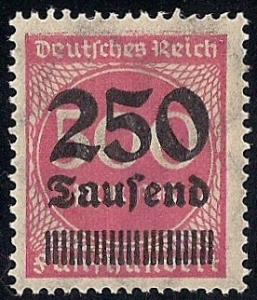 Germany #259  250th M Numerial, Pink, Mint OG NH F-VF