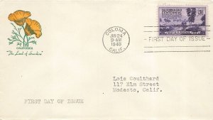 954 3c CALIFORNIA GOLD CENTENNIAL - Unknown cachet