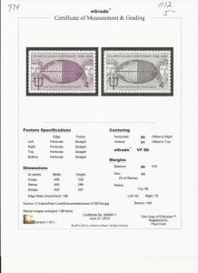 # 1112 MINT NEVER HINGED ATLANTIC CABLE CENTENNIAL     VF+