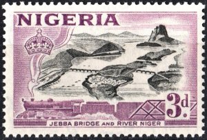 Nigeria SC#84 3d Jebba Bridge and River Niger (1953) MNH