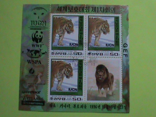 KOREA STAMP 1996 SC#3580 WORLD WILD LIVE FUND-WWF-TIGER CTO-MNH S/S SHEET