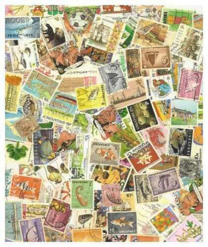 Singapore Stamp Collection  - 100 Different Stamps 