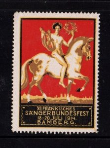 German Advertising Stamp- 1914 Franconian National Singers Festival, Bamberg MLH