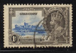 Gold Coast Sc 108 1935 1d Silver Jubilee George V stamp used