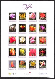 Austria 2010, Sheet personal stamps Tulpen 20v, MNH