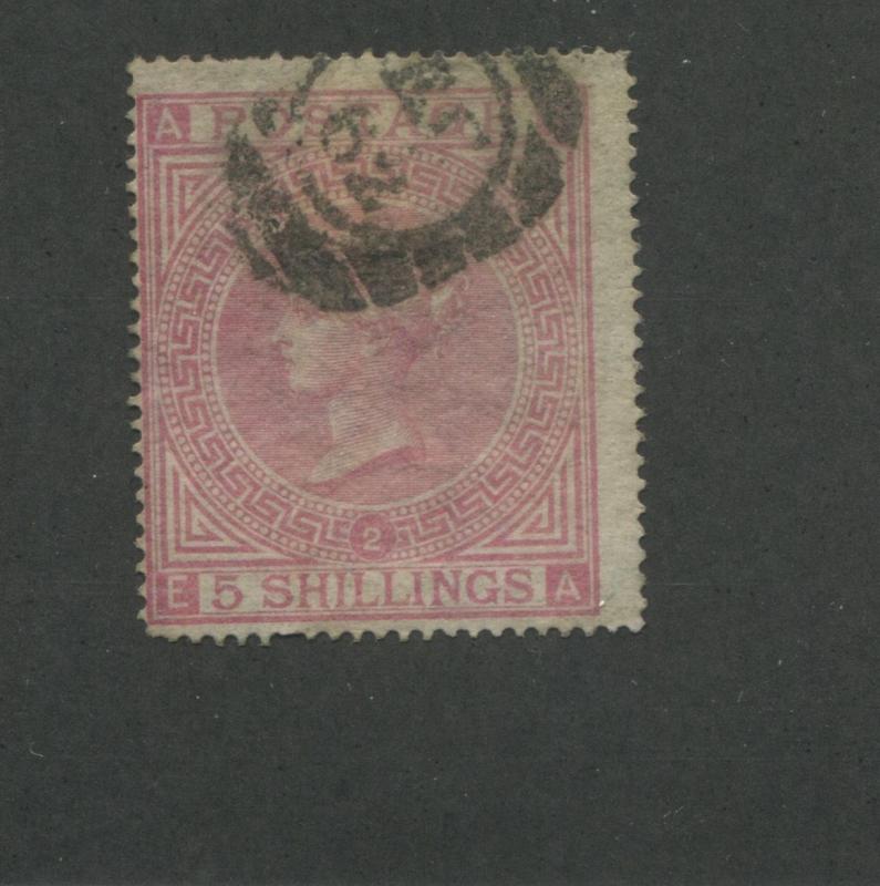 1867 Great Britain United Kingdom Queen Victoria 5 Shillings Postage Stamp #57