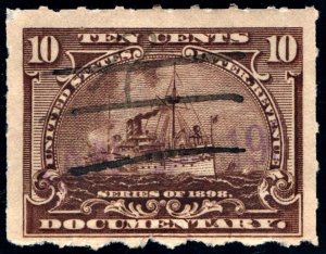 R168 10¢ Documentary Stamp (1898) Used