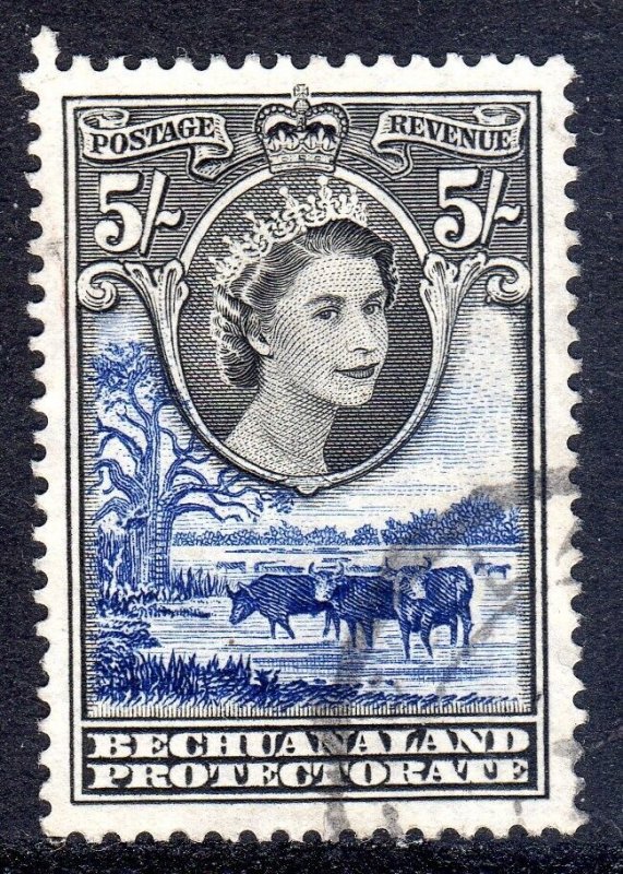 Bechuanaland   1958 - sg 152 -  5/-  - used   -  cv £20.00