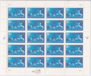 Sc# 3354 U.S 33¢ complete 1999  NATO 50 Years sheet MNH CV $13.00