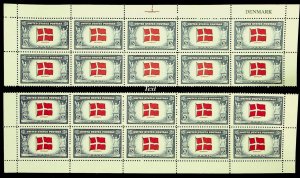 BOBPLATES US #909-21 Overrun Nations Top and Bottom Blocks of 10 VF NH CV=$105