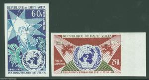 UPPER VOLTA 25th ANN  UNITED NATIONS IMPERFORATED SET SC#C84/85  MINT NH 