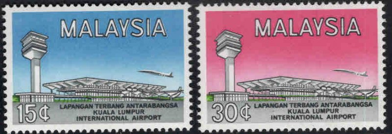 Malaysia Scott 18-19 Mint Hinged MH* KL Airport set