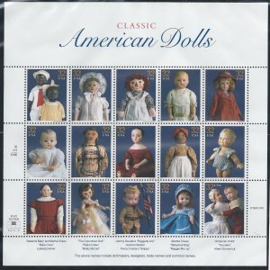 US #3151 Mint Sheet, American Dolls, M-NH*-