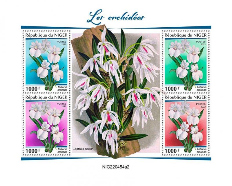 NIGER - 2022 - Orchids - Perf 4v Sheet #2 - Mint Never Hinged