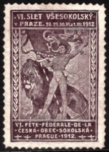 1912 Czechoslovakia Poster Stamp 6th National All-School Reunion In Prague