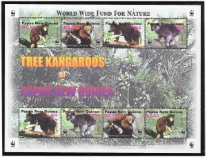 PAPUA NEW GUINEA Sc 1090-1 NH 2 MINISHEETS of 2003 - WWF - ANIMALS