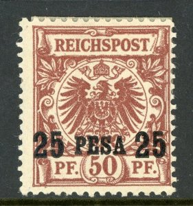 East Africa 1893 Germany 25 Pesa/50 pfg Red Brown Sc #5 Mint E465