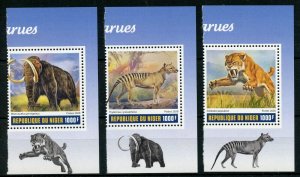 NIGER 2020 EXTINCT SPECIES SET OF THREE MINT NH