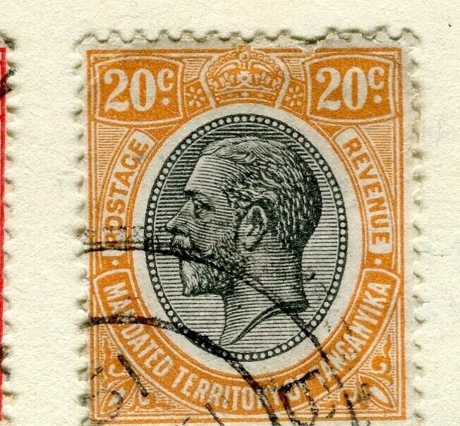 TANGANYIKA; 1927 early GV issue fine used 20c. value 