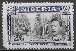 Nigeria 2/6 ultramarine & black Buea Road KGVI issue of 1951, Scott 63c MNH
